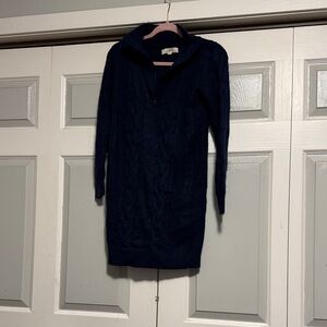 Navy Cable Knit Sweater Dress - Loft NWT MP